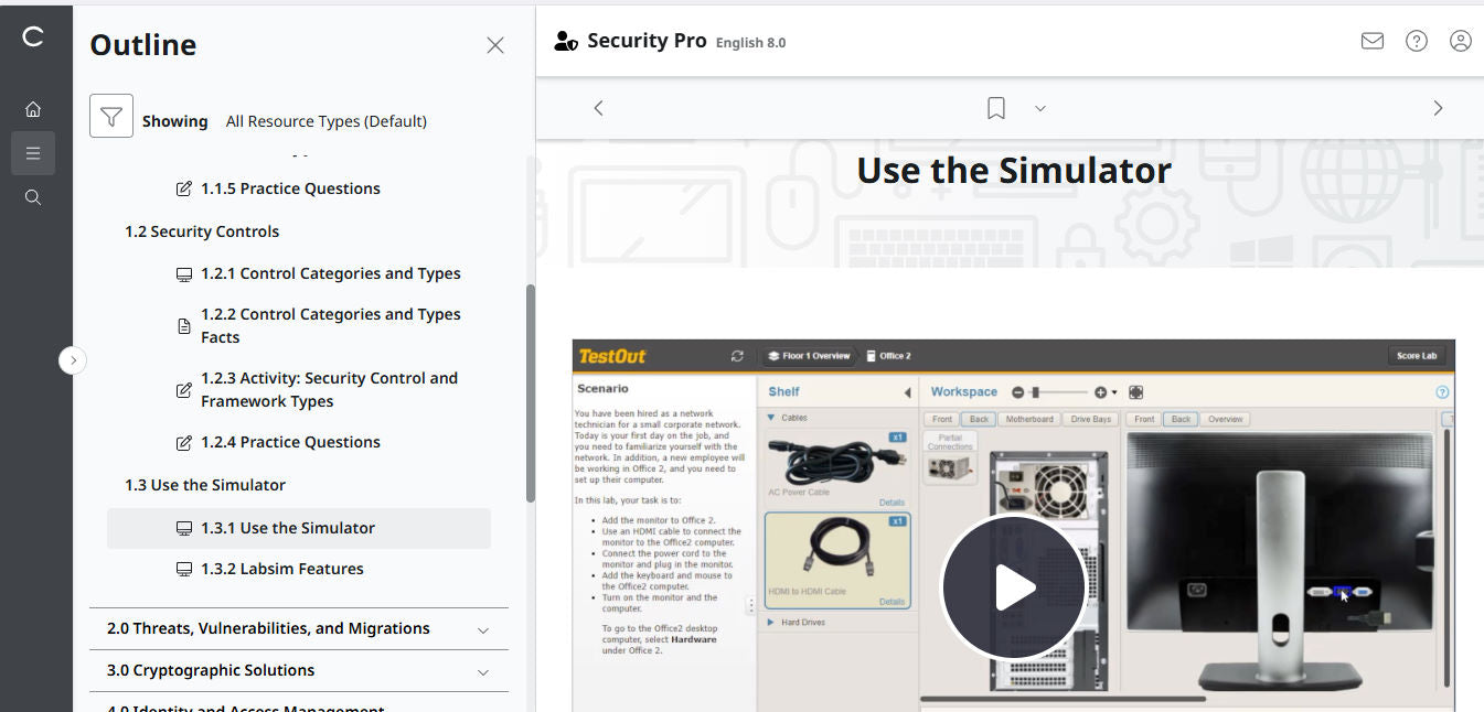 TestOut Security Pro for Security+ (SY0-701) - 3ヶ月