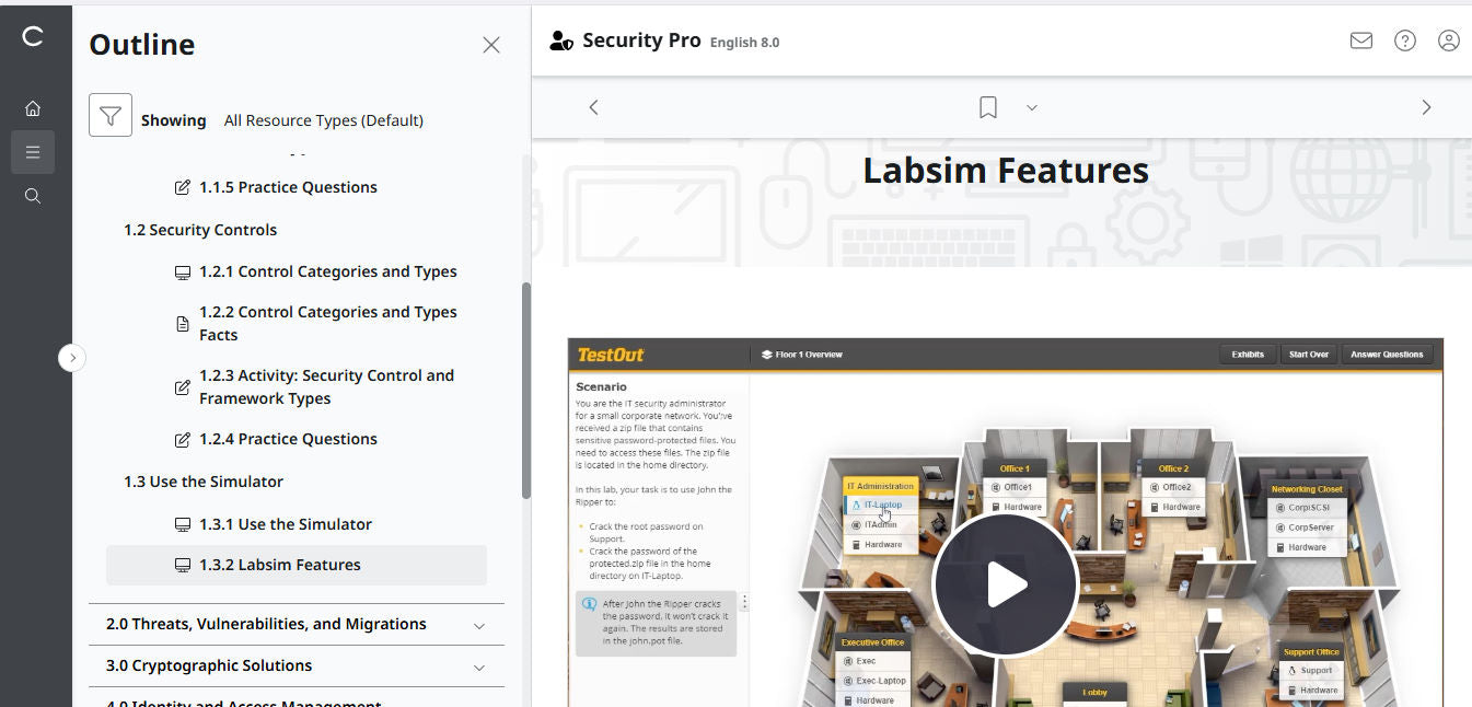 TestOut Security Pro for Security+ (SY0-701) - 3ヶ月