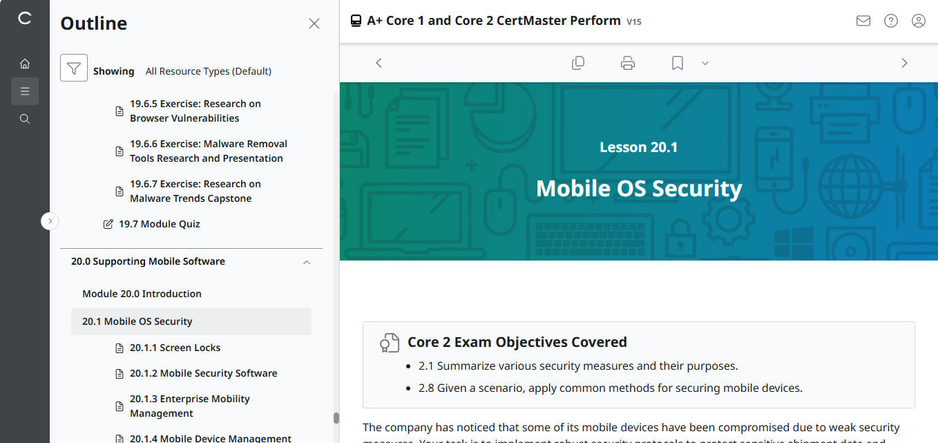🛒特別オファー - CompTIA A+ Core 1 &amp; 2 CertMaster Perform (V15) (4ヶ月アクセス)